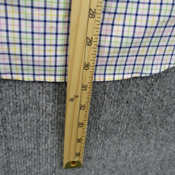 Ralph Lauren Shirt Mens L Blue Yellow Windowpane Plaid Button Down Stretch LRL - Picture 12 of 15